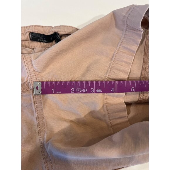 Prana Womens Beige Cargo Shorts Size 4 With Pockets & Button Closure - Picture 7 of 8